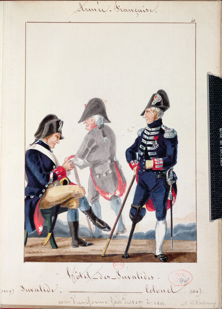 Potilaat Hotel des Invalidesissa, 1809-11 (wc paperilla) tekijältä French School