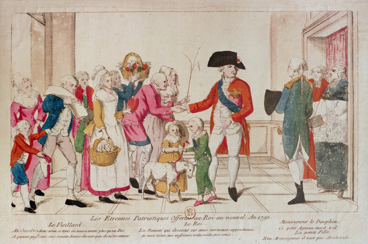 Kuninkaalle tarjotut isänmaalliset uudenvuodenlahjat vuonna 1790 tekijältä French School
