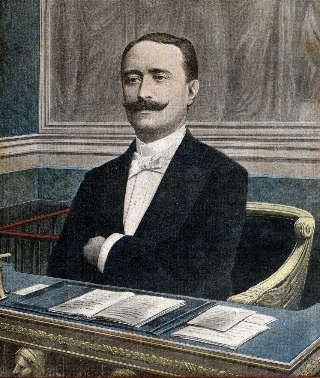 Paul Deschanel (1855-1922), uusi edustajainhuoneen puheenjohtaja - Le Petit Journal -lehden etusivu 26. kesäkuuta tekijältä French School