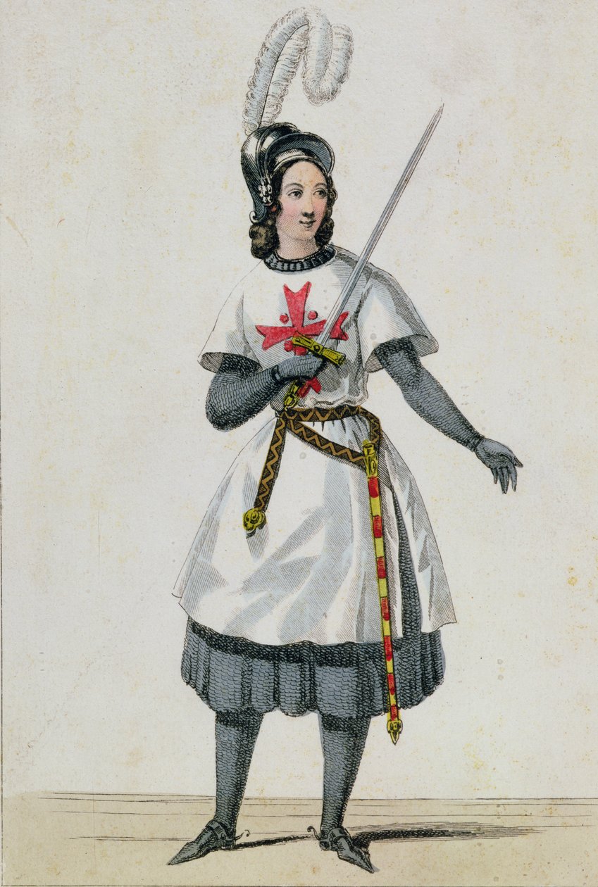 Pauline Garcia-Viardot (1821-1910) Tancredin roolissa Gioacchino Rossinin (1792-1868) oopperassa Theatre Italienissa, Pariisissa tekijältä French School
