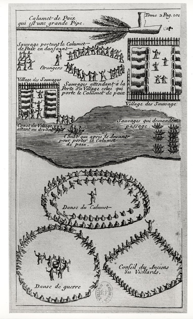 Irokeesien rauhanpillitanssi, Baron Louis-Armand de la Hontanin (1666-1715) julkaisusta Dialogues Curieux entre l
