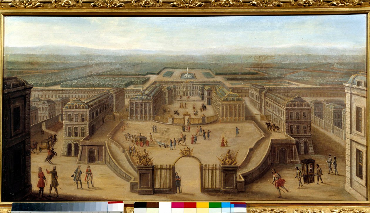 Perspektiivikuva Versaillesin linnasta otettu Place d