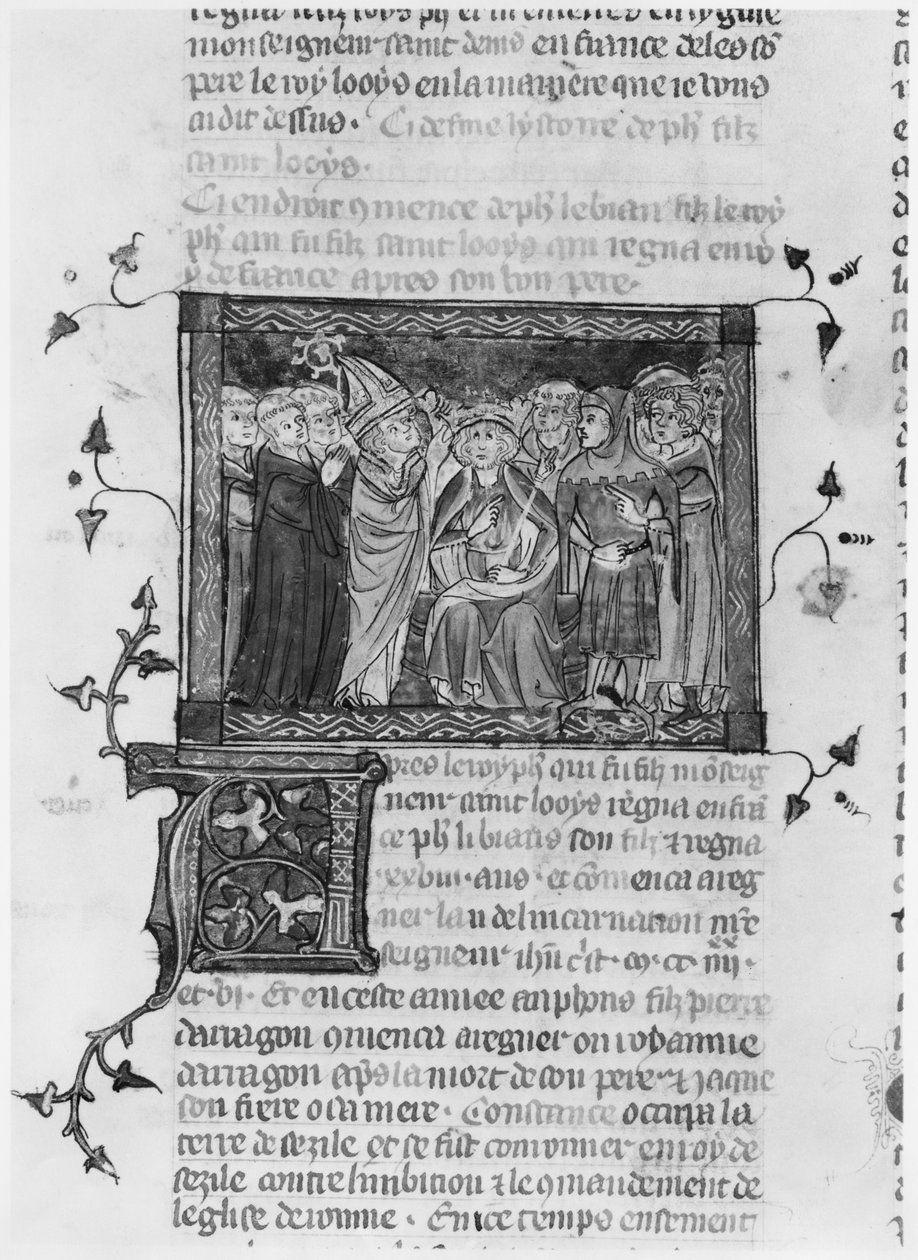 Philip IV, kuvitus Grandes Chroniques de Francesta, 1375-79 tekijältä French School