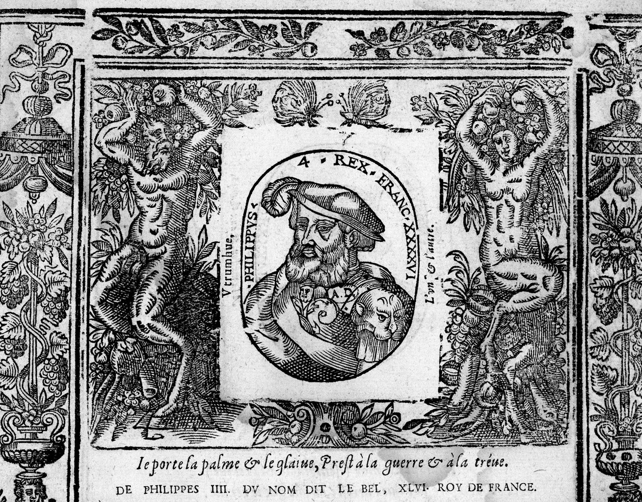 Philip IV, Bel, muotokuva kaiverrettu medaljonkiin tekijältä French School