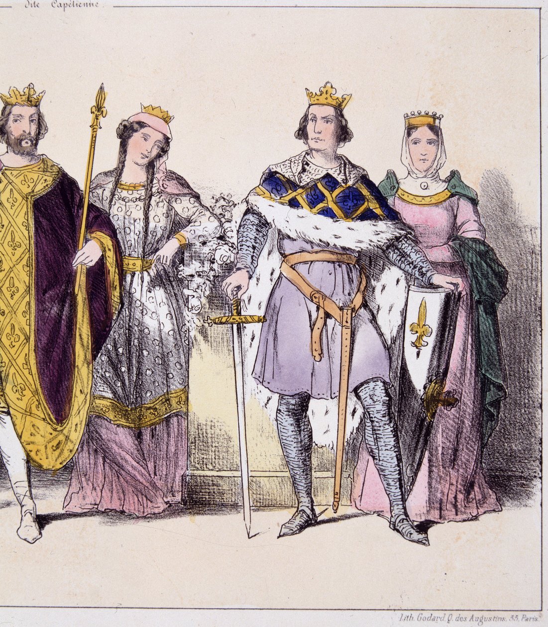 Philippe Auguste ja Isabelle de Hainaut - elokuvassa "Ranskan monarkia kuvissa" tekijältä French School