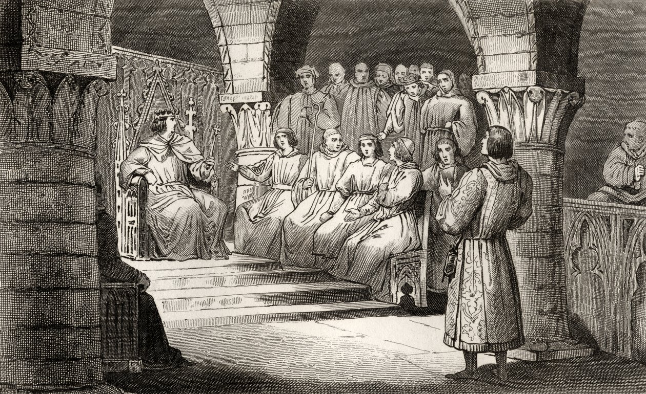 Philippe V (1293-1322) pitkä ja kenraalivaltiot hylkäävät Jeanne II:n väitteet Colartin "Histoire de Francesta", julkaistu noin 1840. tekijältä French School