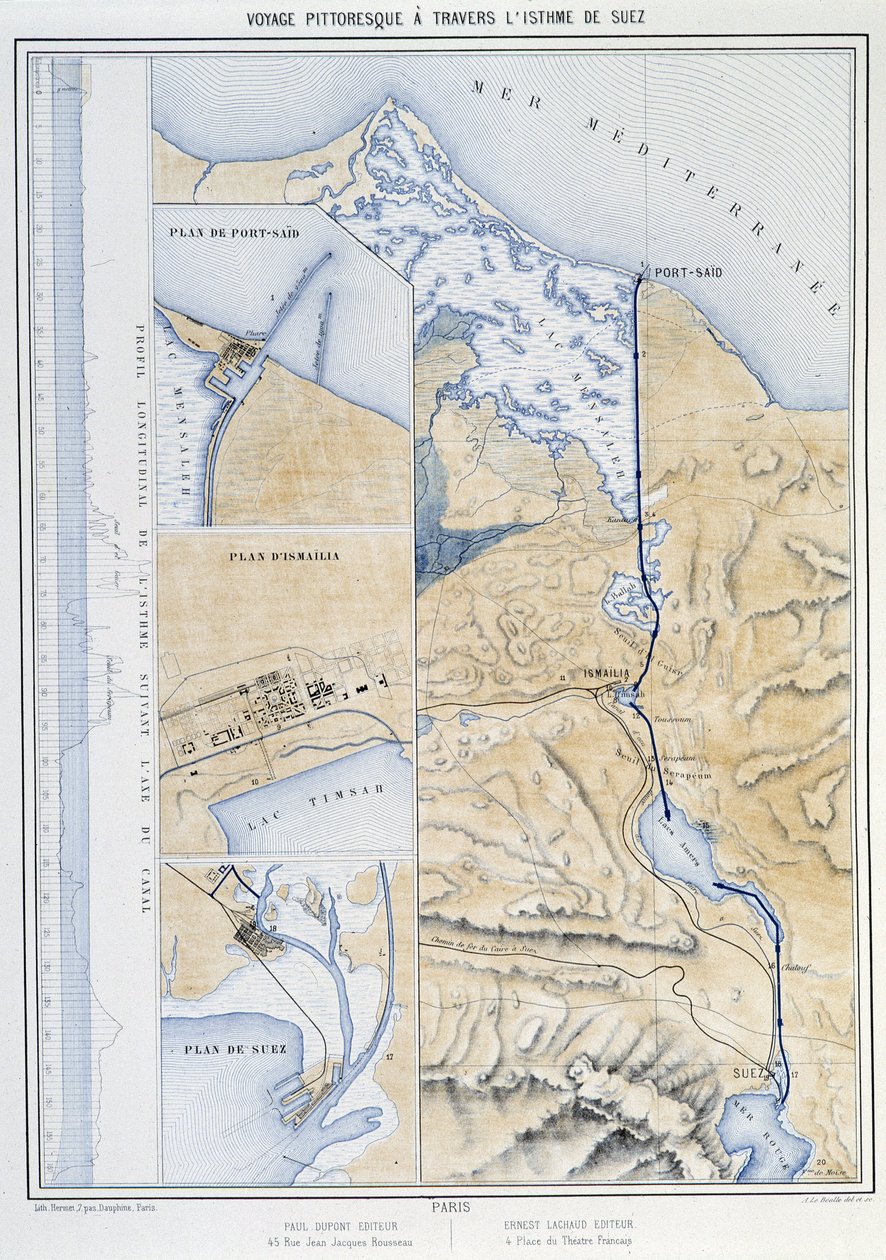Kuvankaunis matka Suezin kannaksen läpi (Suezin suunnitelma) G. Nicolen Suezin kanavan avajaisissa. 1869 tekijältä French School