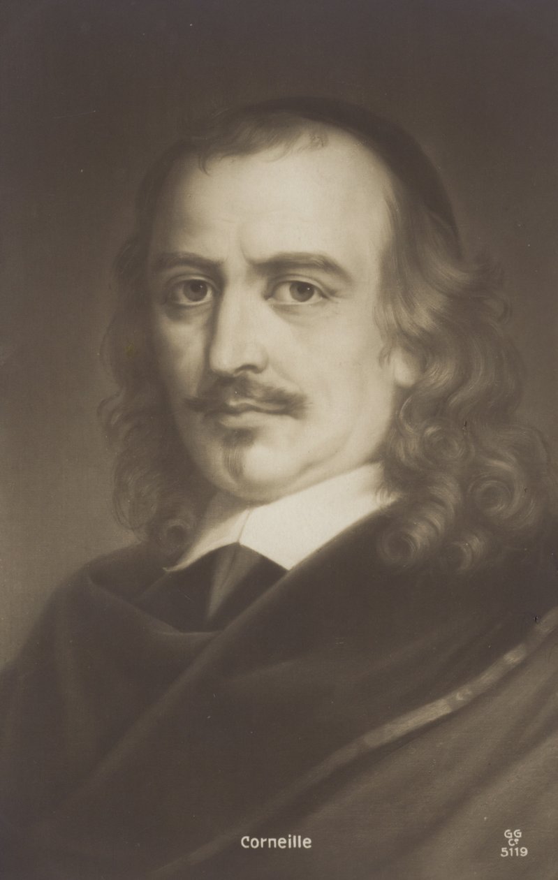Pierre Corneille (1606-1684), ranskalainen näytelmäkirjailija (litografia). tekijältä French School