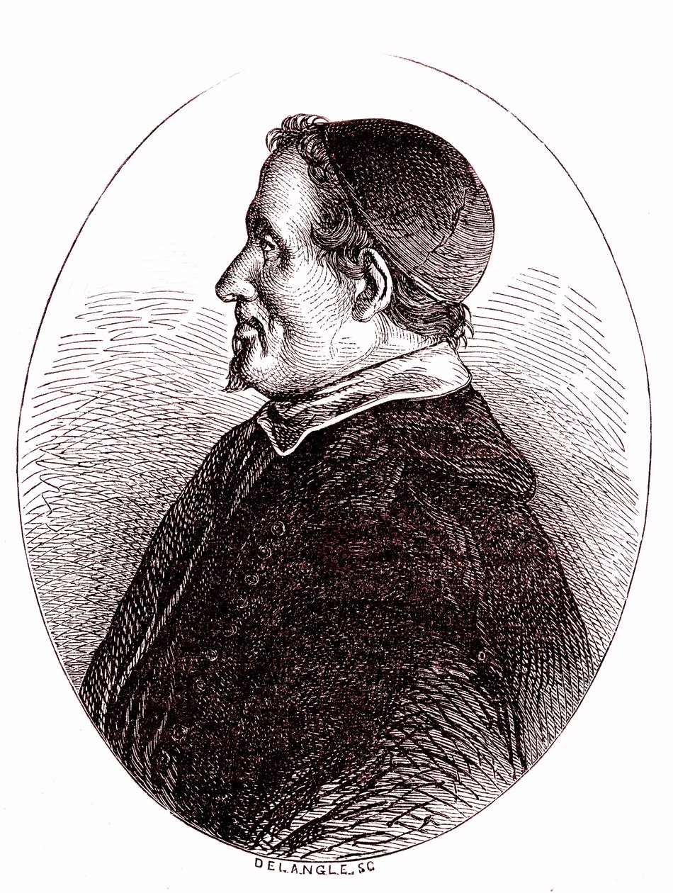 Pierre Gassendi, ranskalainen matemaatikko, tähtitieteilijä, filosofi, teologi. 1865 (kaiverrus) tekijältä French School