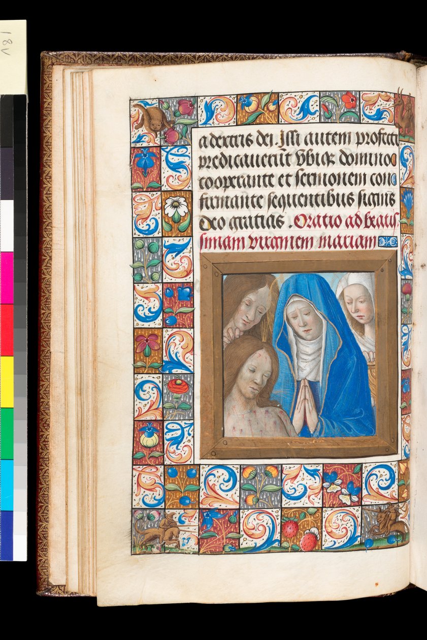 Pietà Tuntikirjaan, MS 92 f.18v, Länsi-Ranska. tekijältä French School