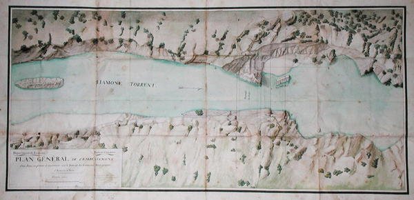 Suunnitelma kivisillan rakentamisesta Liamone-joen yli Korsikaan tekijältä French School