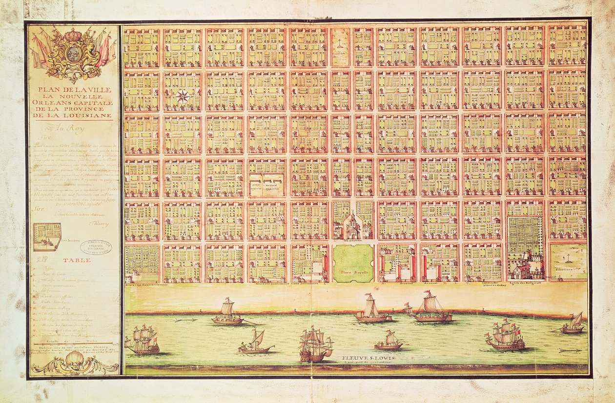 New Orleansin suunnitelma, 1738 (wc paperilla) tekijältä French School