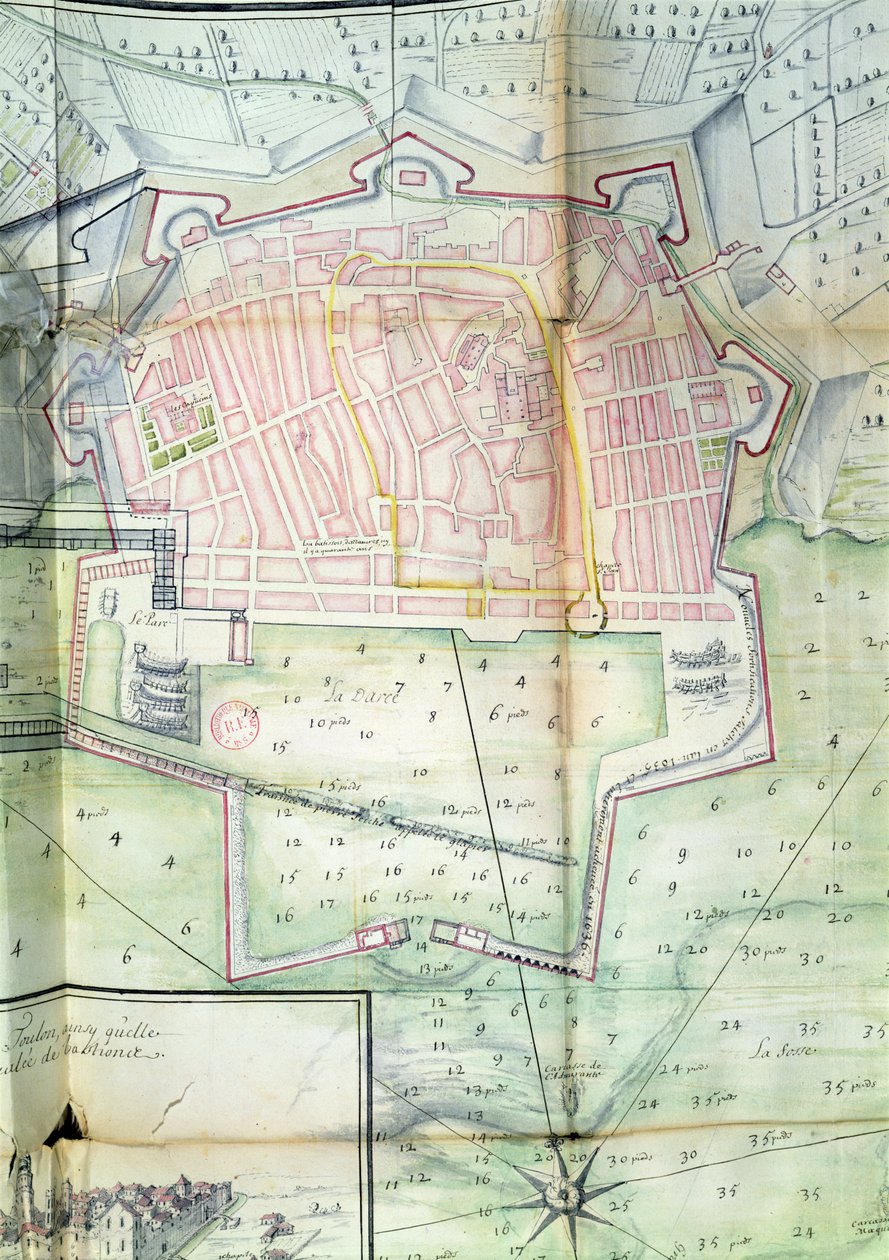 Toulonin suunnitelma, 1669 (kynä ja muste ja wc paperilla) tekijältä French School