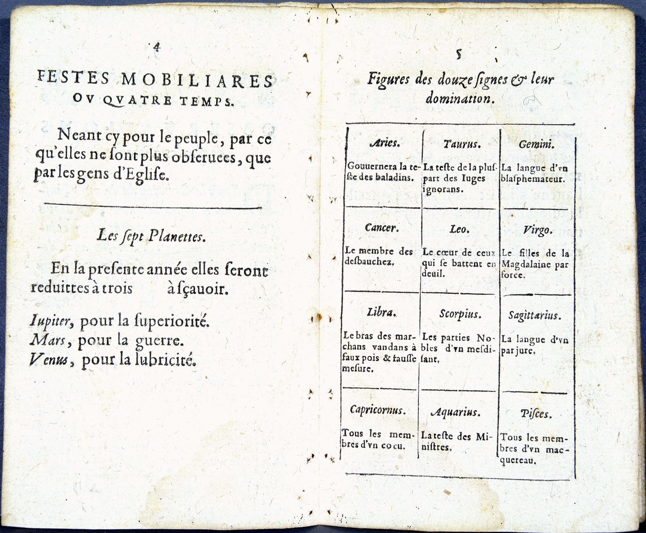 Planeettoja ja astrologisia merkkejä käsitellään humoristisesti – Jean Guerinin teoksessa ”Almanach pour le temps passe” tekijältä French School