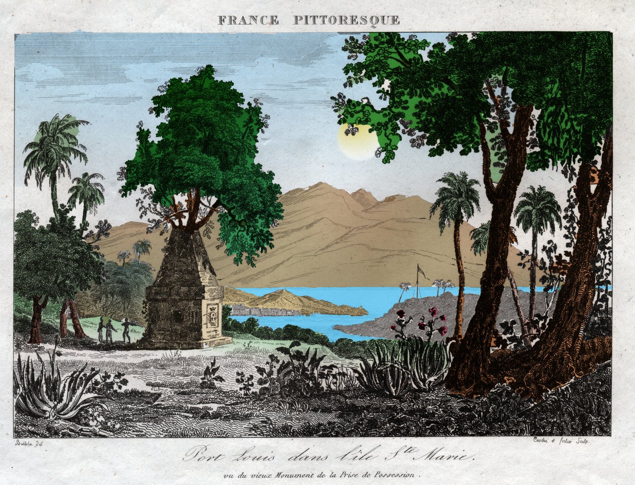 Port Louis Madagaskarilla. (kaiverrus, n. 1850) tekijältä French School