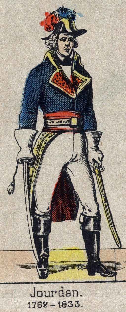 Jean Baptiste, Comte Jourdan, Ranskan marsalkka (1762-1833) täyspitkä muotokuva Epinalin kuva 1800-luvun lopusta. tekijältä French School