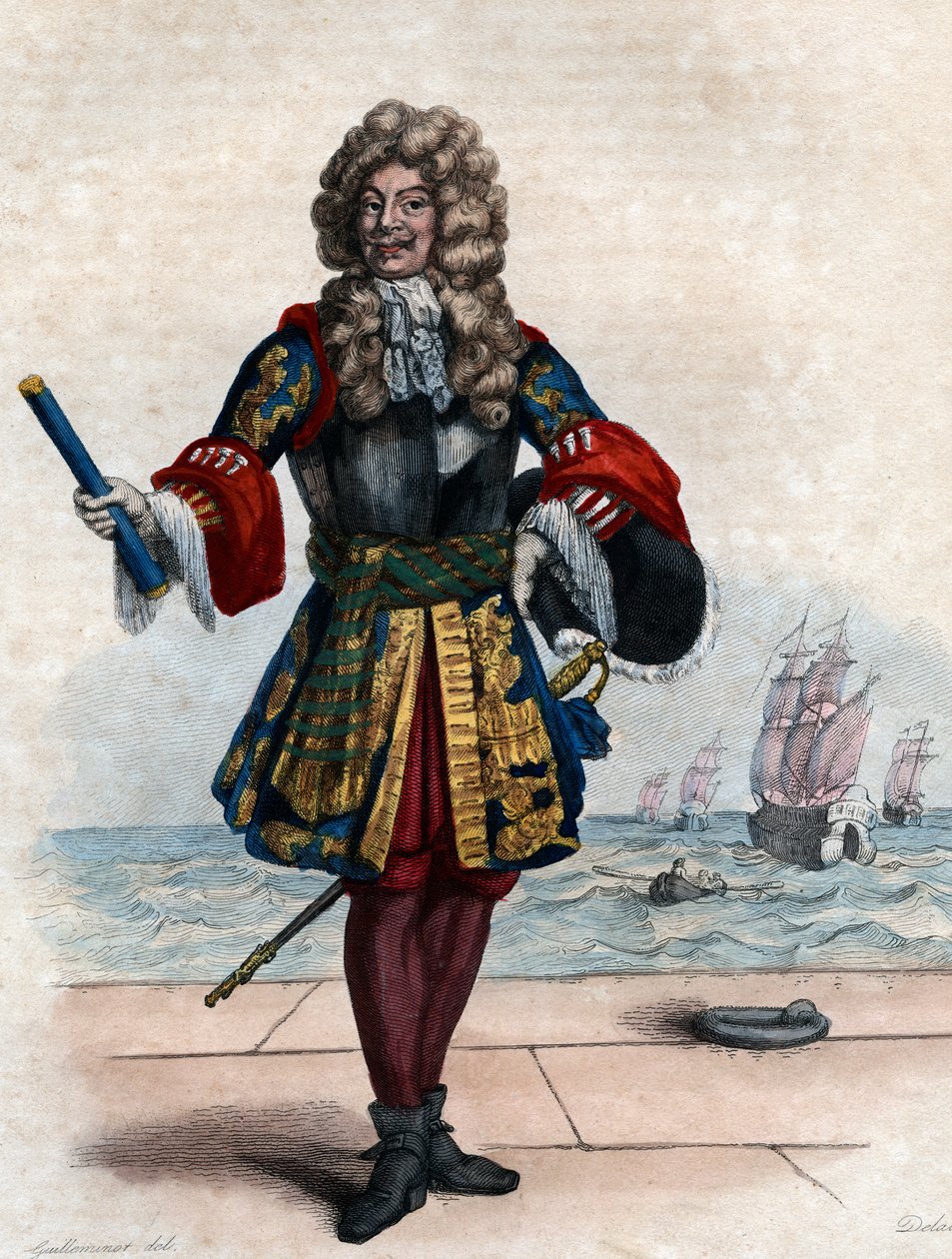 Abraham Duquesnen (1610-1688), ranskalaisen markiisin ja laivaston upseerin muotokuva. tekijältä French School
