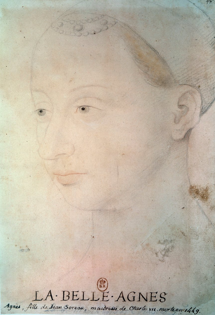 Agnes Sorelin (1422-1450) muotokuva Beaute sur Marnen rouvasta tekijältä French School