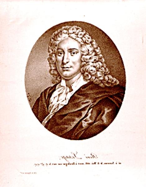 Muotokuva Alain Rene Lesagesta (1668-1747) (litho) (m/v kuva) tekijältä French School