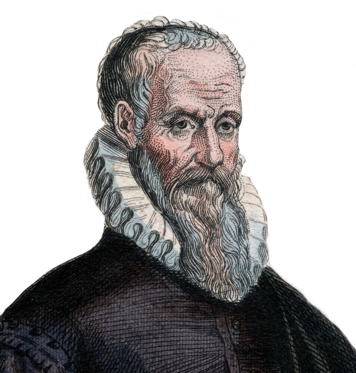 Ranskalaisen kirurgin Ambroise Paren (1509-1590) muotokuva. tekijältä French School