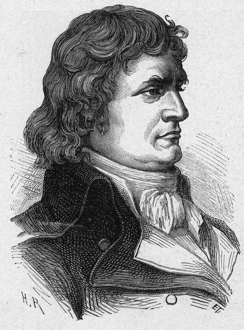 Muotokuva Andre Jeanbonista, joka tunnetaan nimellä Jean Bon Saint-Andre tai Jeanbon Saint Andre (1749-1813), ranskalainen vallankumouksellinen ja poliitikko. Kaiverrus vuodelta 1889. Yksityinen kokoelma. tekijältä French School
