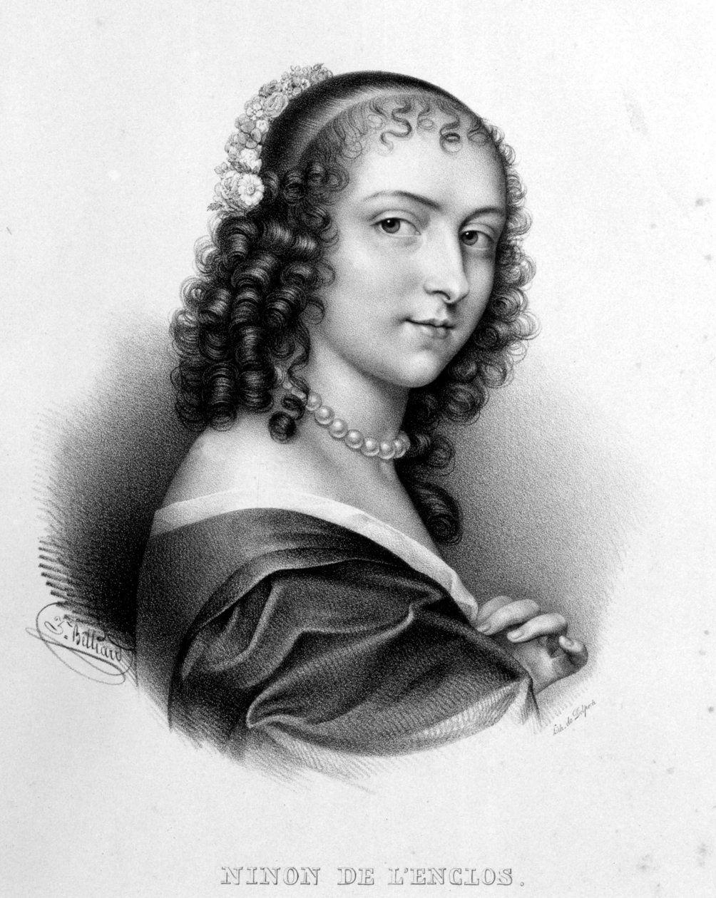 Enclosin (tai Ninon de Lenclosin tai Ninon de Lanclosin) Anne "" Ninon"" muotokuva tekijältä French School