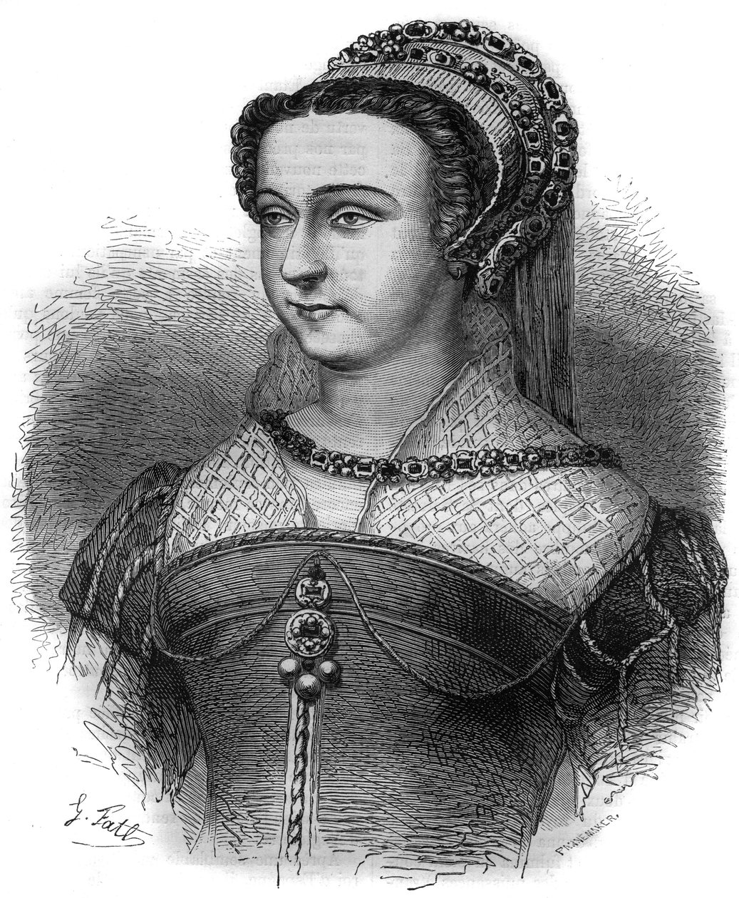 Anne Oston, harhaoppinen, paavi Sixtus V:n rakastajatar (Felice Peretti tunnetaan nimellä Sixtus V tai Sixtus V tai Sisto V) muotokuva tekijältä French School