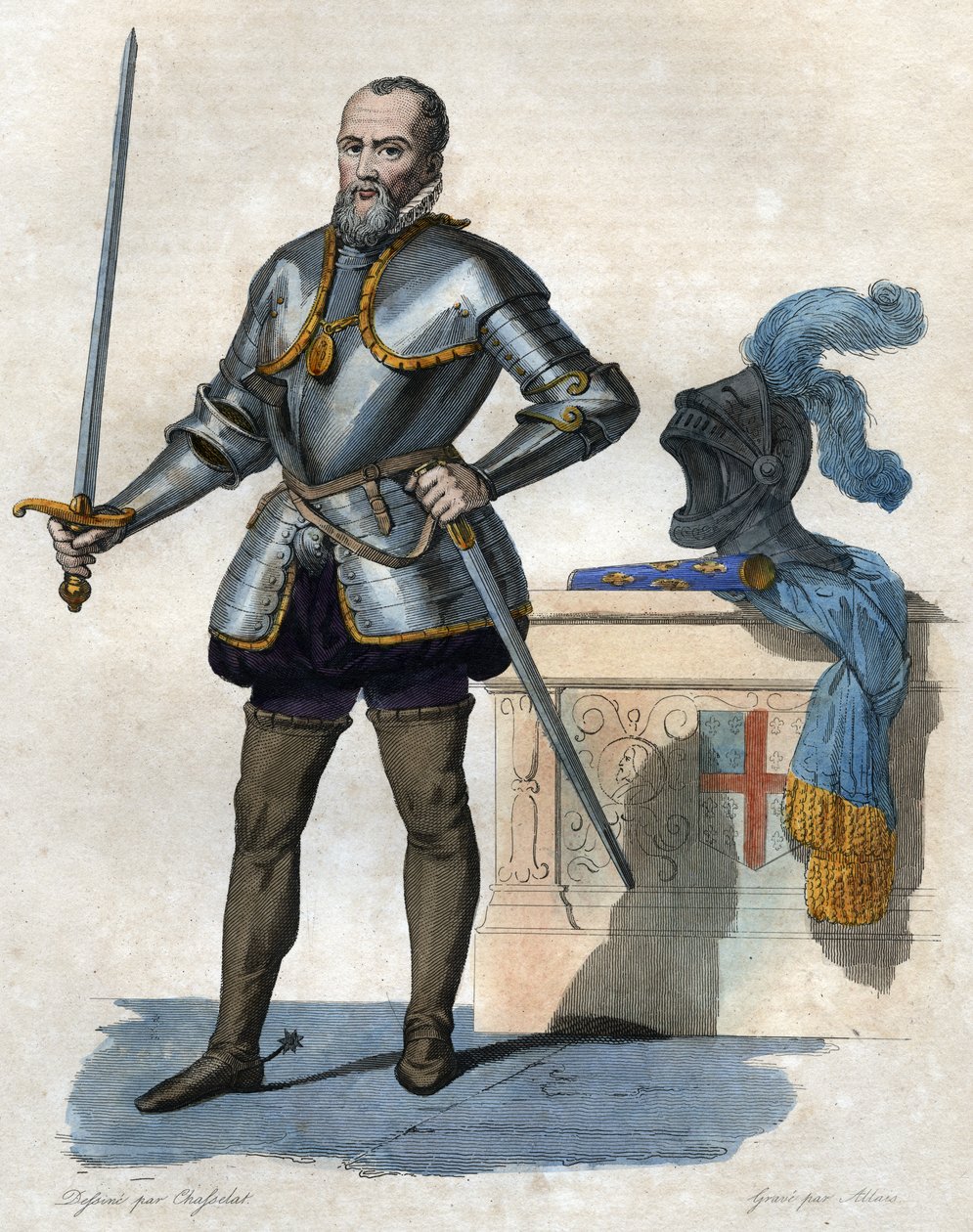 Anne de Montmorency, duc de Montmorency (1492-1567), ranskalainen sotilas, valtiomies ja diplomaatti, muotokuva. tekijältä French School