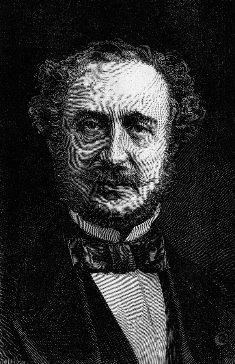 Antoine Agenorin muotokuva, Gramontin herttua (1819-1880), ranskalainen diplomaatti ja poliitikko. Kaiverrus "" Le Monde Illustré" -julkaisussa nro 1191, 24. tammikuuta 1880. tekijältä French School