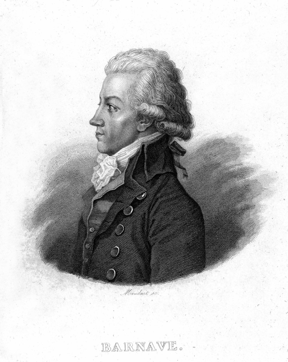Ranskan vallankumouksellisen Antoine Barnaven (1761 - 1793) muotokuva - Thiersin teoksessa "Revolution francaise" tekijältä French School