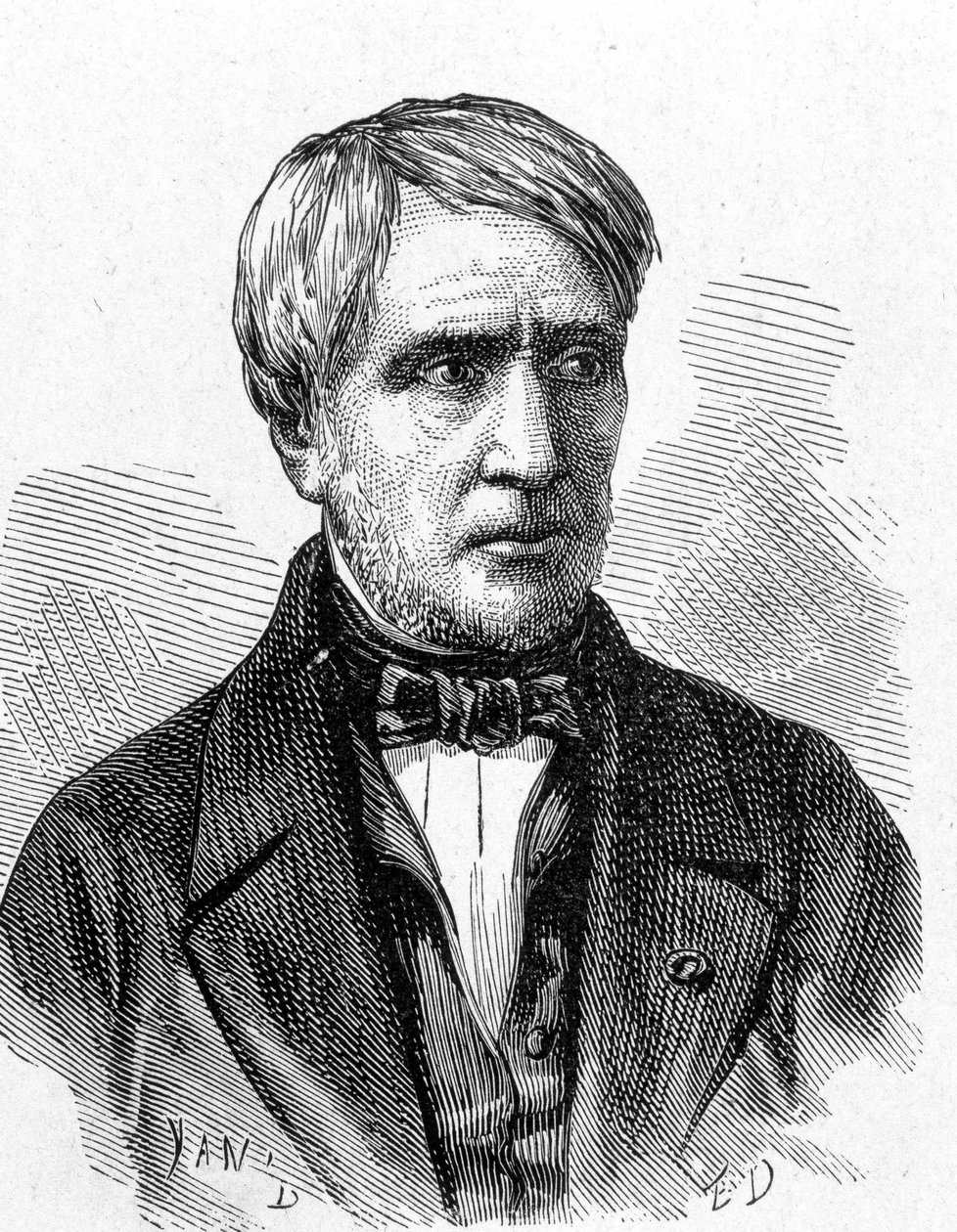 Antoine Cesar Becquerelin (1788 - 1878), ranskalaisen fyysikon muotokuva - Album de la Science -julkaisussa; maineikkaat tutkijat; Suuria löytöjä””” 1896. tekijältä French School