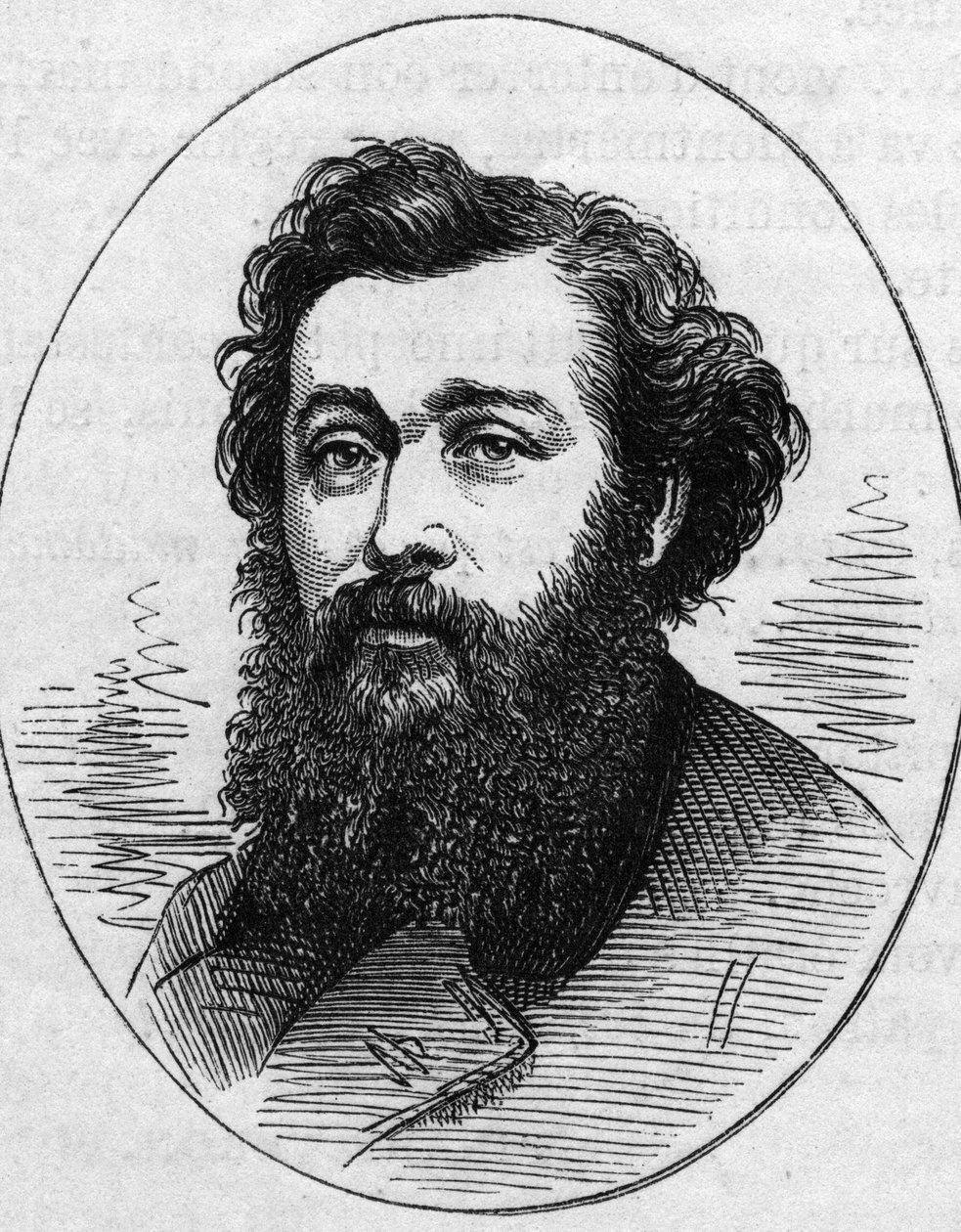 Antoine Vollonin (1833-1900), ranskalaisen taidemaalarin muotokuva. Kaiverrus "" Le Monde Illustré" -julkaisussa nro 890, 2. toukokuuta 1874. tekijältä French School