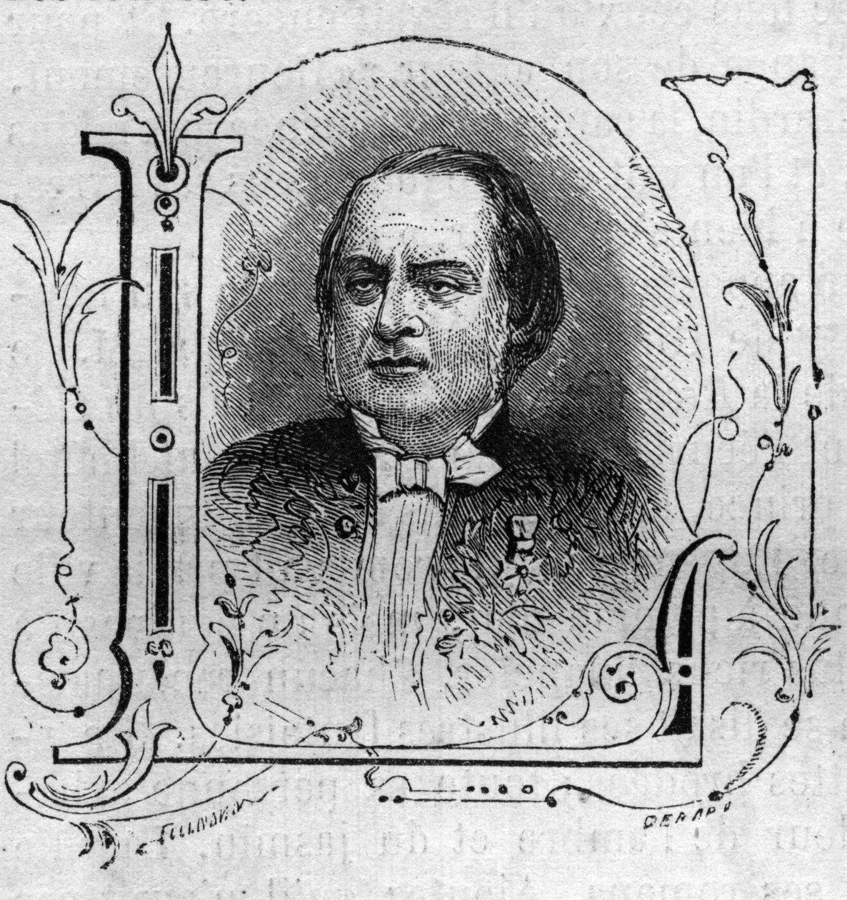 Ranskalaisen säveltäjän Antonin Louis Clapissonin (1808-1866) muotokuva. tekijältä French School