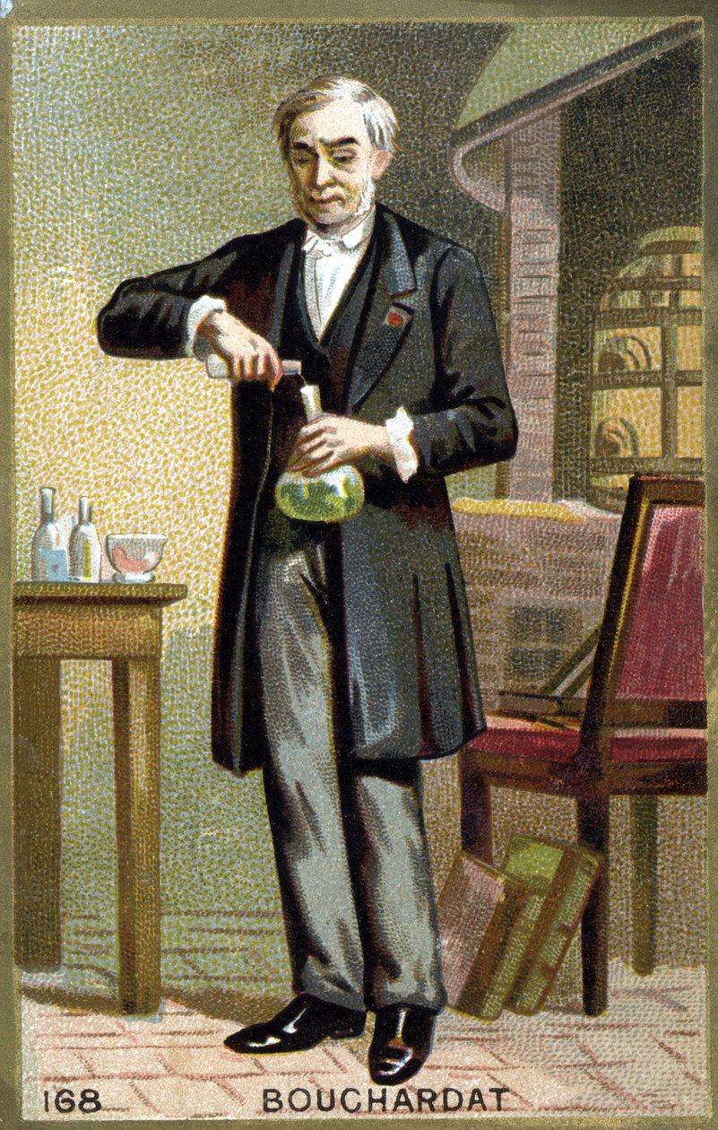 Apollinaire Bouchardat (1809-1866), ranskalainen apteekkari, muotokuva. 1800-luvun lopun kromolitografia. tekijältä French School
