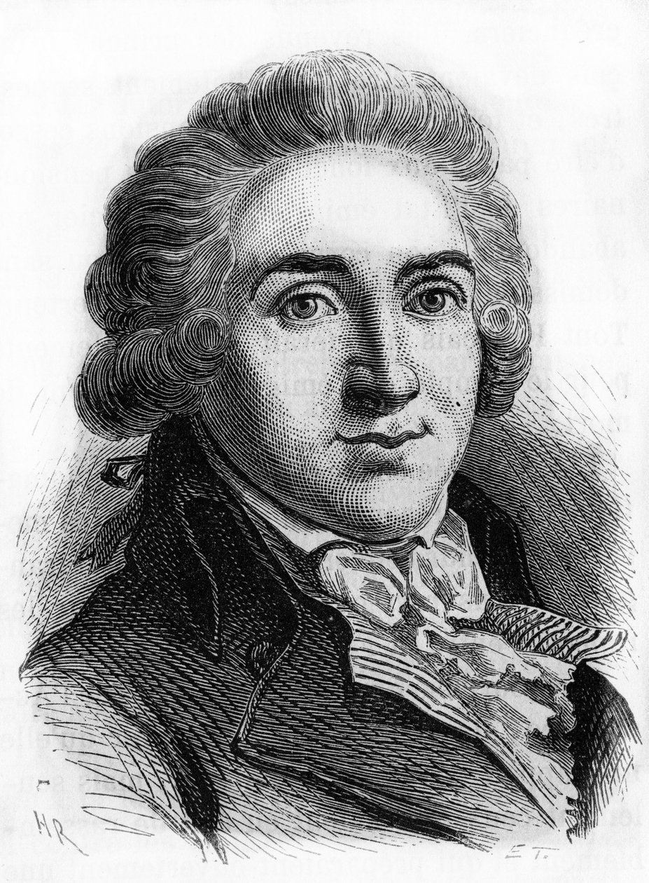 Armand Gensonnen (1758 - 1793) muotokuva valmistelukunnan varapuheenjohtajasta. Kaiverrus 1800-luvun lopulta. tekijältä French School