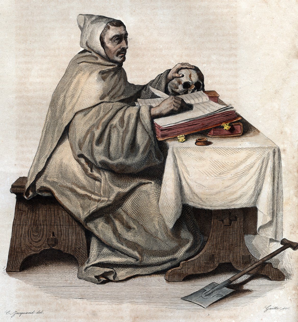 Armand Jean le Bouthillier de Rancen (1626-1700), ranskalaisen apottin ja trappistisisterskien perustajan muotokuva. tekijältä French School