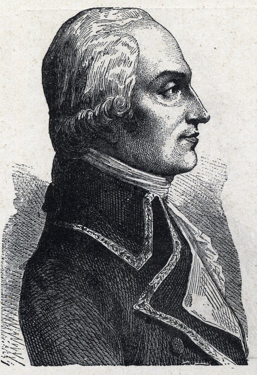 Armand Louis de Gontaut Bironin armeija francaisin muotokuva (1747-1793) Kaiverrus vuodelta 1889. Yksityinen kokoelma. tekijältä French School