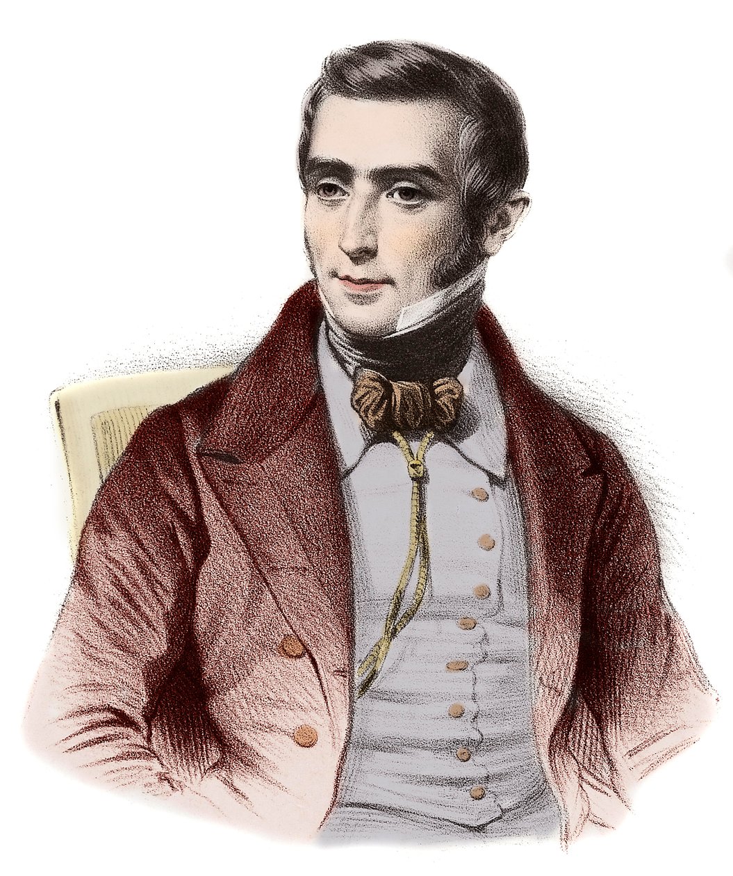 Augustin Eugene Scriben (1791-1861), ranskalaisen kirjailijan muotokuva - Eugene Scriben (1791-1861), ranskalaisen moraalikomedian kirjoittajan muotokuva tekijältä French School