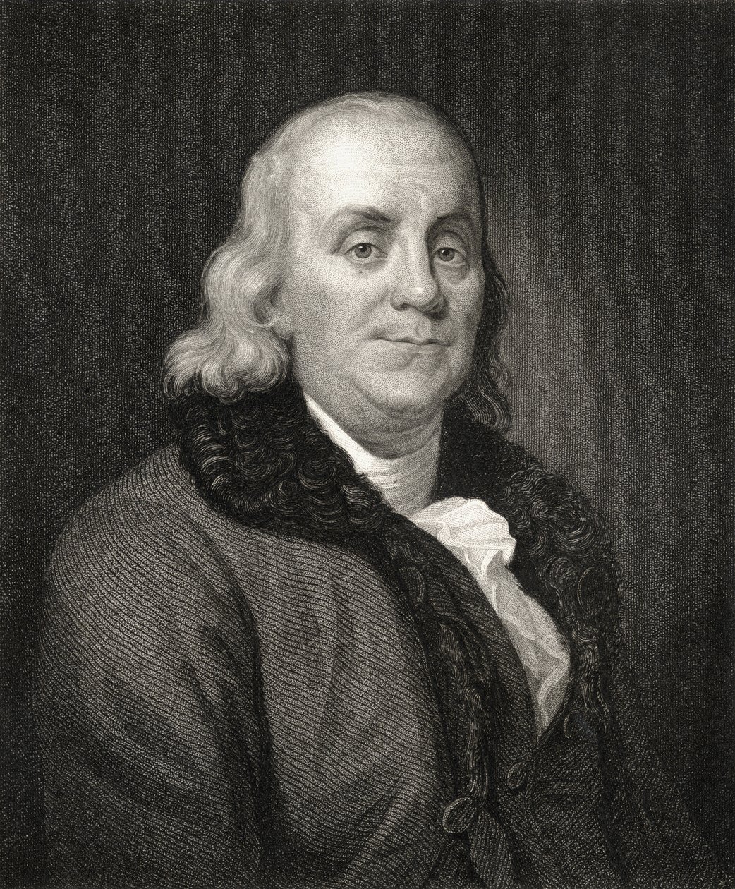 Benjamin Franklinin muotokuva (kaiverrus) tekijältä French School