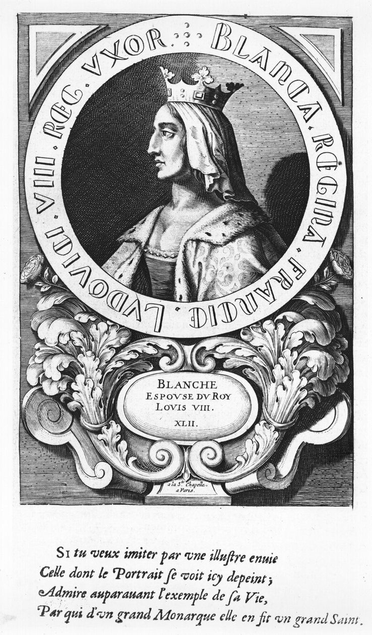 Kastilialaisen Blanchen (1185-1252) muotokuva, 1643 tekijältä French School