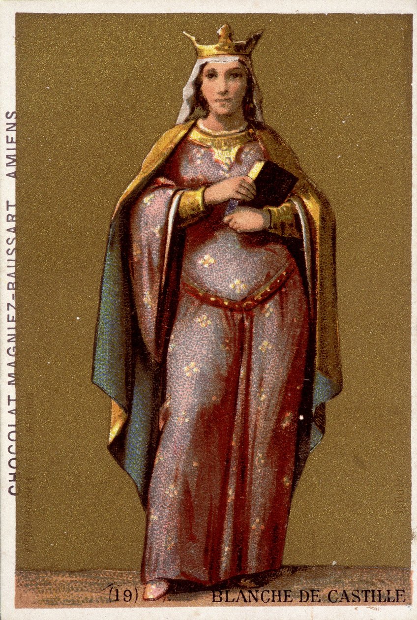 Muotokuva Blanche de Castillesta, Ranskan kuningattaresta (1188-1252). tekijältä French School