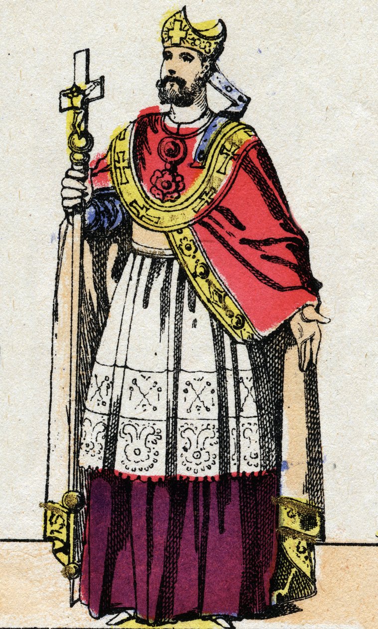 Muotokuva Bonifacuksesta (v.675-754), Mainzin arkkipiispasta, joka julisti Saksan ja järjesti uudelleen Franc Clergen. tekijältä French School