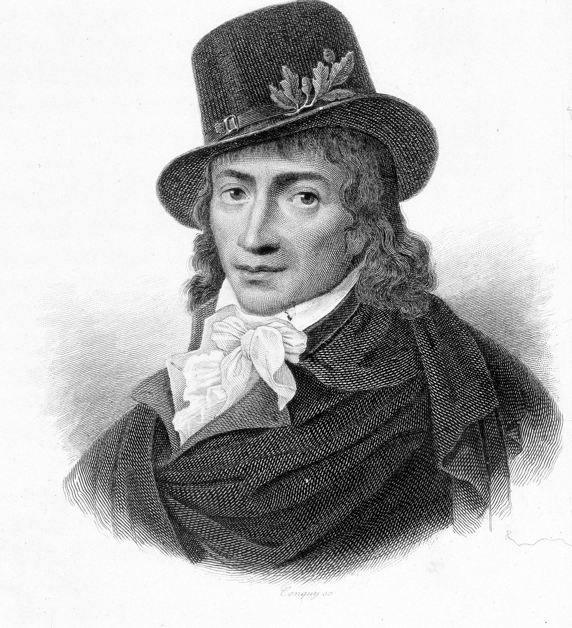 Camille Desmoulinsin (1760-1794), ranskalaisen publicistin ja poliitikon muotokuva. - Thiersin "" Revolution francaise" -kirjassa. 1800-luvulla tekijältä French School