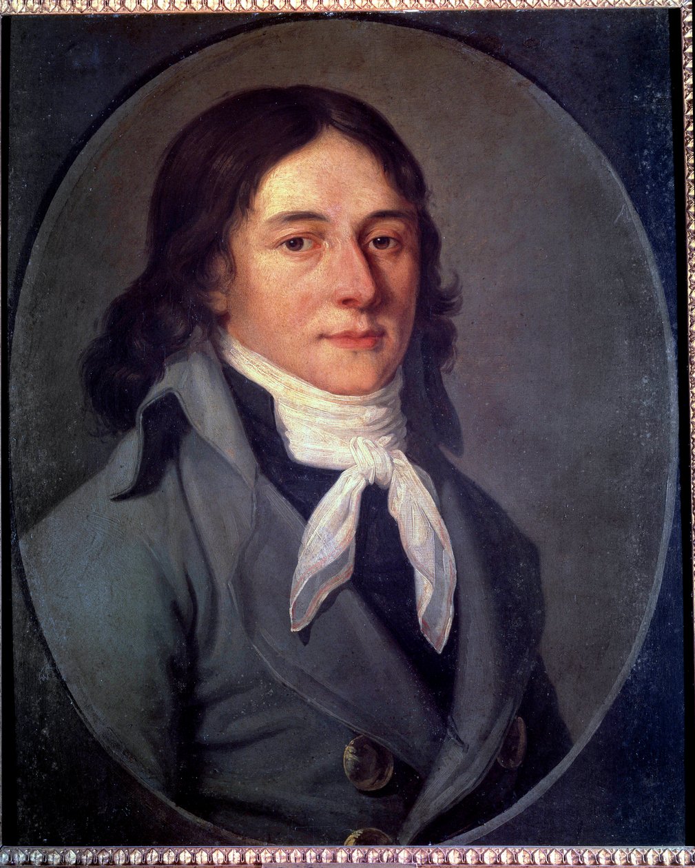 Muotokuva Camille Desmoulinsista (1760-1794), poliitikko Ranskan vallankumouksen aikana Maalaus ranskalaisesta koulusta. 1700-luvulla. tekijältä French School