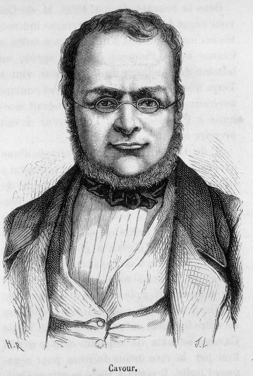 Camillo Benson, Cavourin kreivi (1810 - 1861) muotokuva Italian valtiomiehestä - Henri Martinin "Ranskan historiassa" tekijältä French School