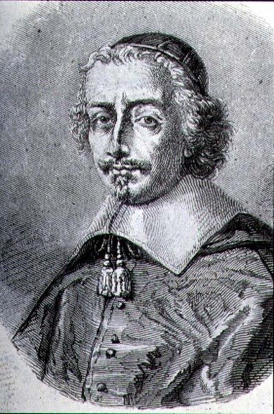 Kardinaali Mazarinin (1602-61) muotokuva (kaiverrus) tekijältä French School