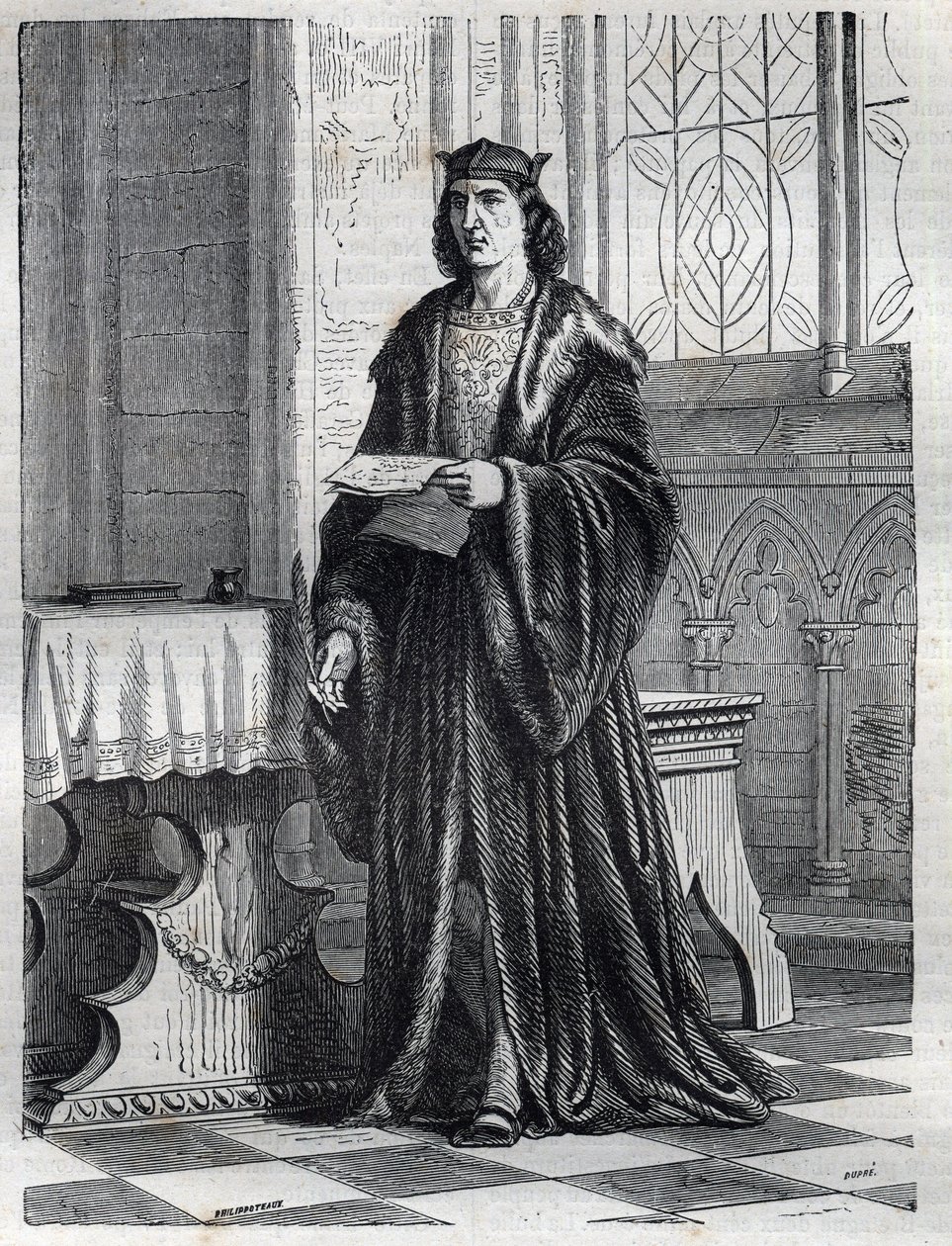 Muotokuva kardinaali Pietro Carafasta tai Caraffasta tai Johannes Peter Caraffasta tuleva paavi Paavali IV (Paolo IV 1476-1559) Kaiverrus "" Paavien historiaan (...) Kuningatarkuninkaan ja keisarien rikokset vuosisatojen ajan" Maurice Lachatre tekijältä French School