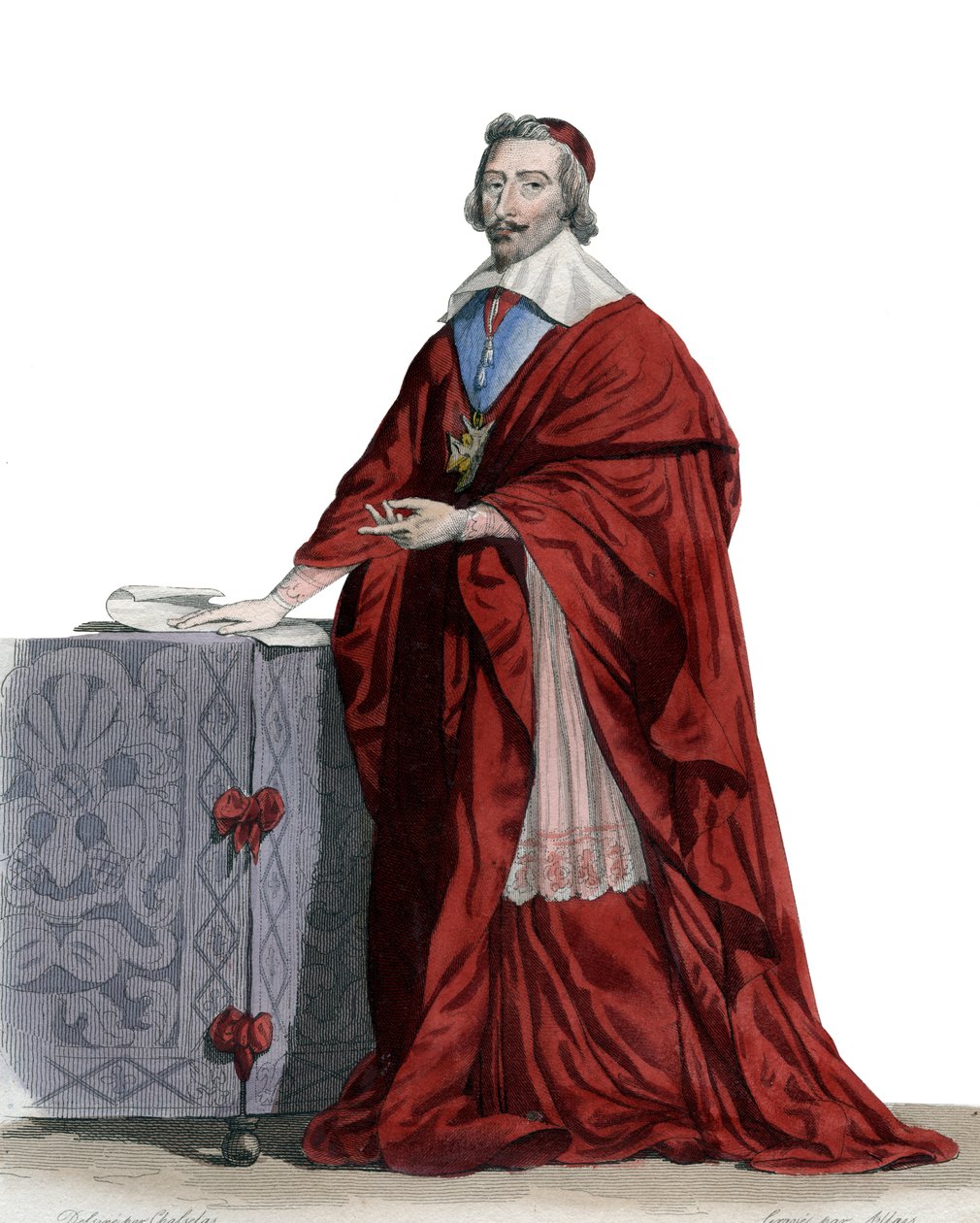 Muotokuva kardinaali Richelieusta (Armand Jean du Plessis) (1585-1642), ranskalainen pappi, aatelinen ja valtiomies. tekijältä French School