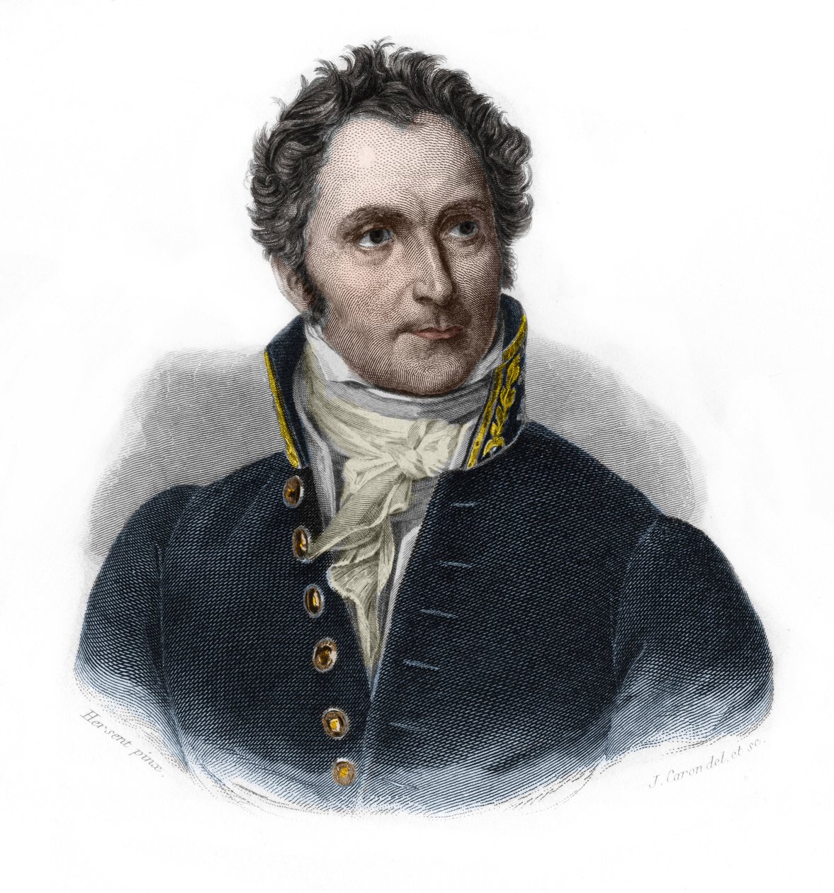 Ranskan valtiomiehen Casimir Perierin (1777-1832) muotokuva. Louis de Cormenin Timonin teoksessa LIBRE DES PERÉNERS. 1842. Yksityinen kokoelma. tekijältä French School