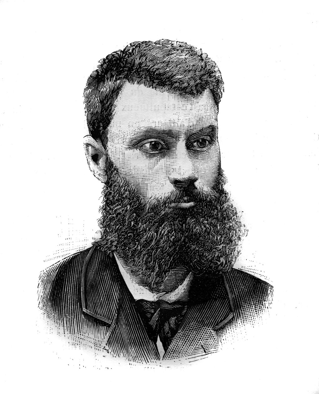 Muotokuva Charles Camille Pelletanista (1846-1915), ranskalainen poliitikko, toimittaja ja kirjailija. Kaiverrus "" Kuvitettu maailma", tammikuun 2 tekijältä French School